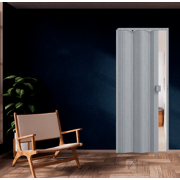 Porta Sanfonada de Correr Cinza C/ Trinco Moderno - 210cm - 85cm - Permatti - 3