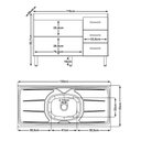 Ver imagem 2 de Balcão 120cm Bianca 02 Portas e 03 Gavetas com Pia e Cuba Ghelplus Branco Moblis