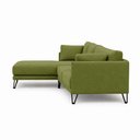 Ver imagem 6 de Sofá Sala de Estar Atena Chaise Esquerdo Pés de Ferro 284cm 5 Lugares Bouclê Verde Claro M1 - Monari