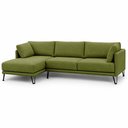 Ver imagem 1 de Sofá Sala de Estar Atena Chaise Esquerdo Pés de Ferro 284cm 5 Lugares Bouclê Verde Claro M1 - Monari