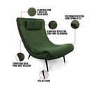 Ver imagem 3 de Kit 01 Poltrona e 01 Puff Sher Suede Verde Pés Palito de Ferro - D’Rossi
