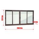 Ver imagem 4 de Janela Alumínio Elite 4 Folhas Moveis 120 x 200 V.Liso Marrom Corten Brimak