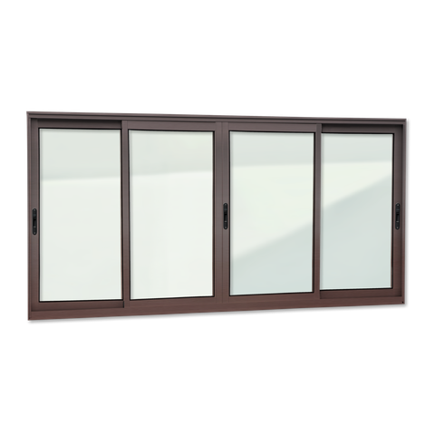 Janela Alumínio Elite 4 Folhas Moveis 120 x 200 V.Liso Marrom Corten Brimak