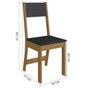 Ver imagem 4 de Mesa Talita com 4 Cadeiras Freijo/chumbo com Assento Preto - Indekes