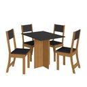 Ver imagem 1 de Mesa Talita com 4 Cadeiras Freijo/chumbo com Assento Preto - Indekes
