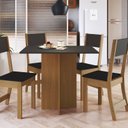 Ver imagem 2 de Mesa Talita com 4 Cadeiras Freijo/chumbo com Assento Preto - Indekes