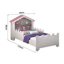 Ver imagem 4 de Cama Juvenil Magia com Cabeceira Casinha com Nichos Prateleira e Proteção Lateral Quarto Infantil