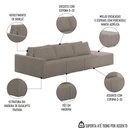 Ver mais imagens de Sofá Ilha Modular com Puff para Sala Living 312cm Georgia K04 Bouclê Bege Escuro - Mpozenato