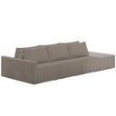 Ver imagem 1 de Sofá Ilha Modular com Puff para Sala Living 312cm Georgia K04 Bouclê Bege Escuro - Mpozenato