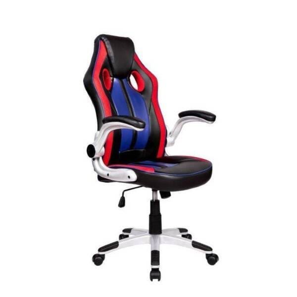 Cadeira Gamer Pelegrin Pel-3009 Couro Pu Preta, Vermelha e Azul - 1