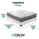 Ver imagem 4 de Cama Box com Colchão Viúvo Ibiza Pillow Top Molas Ensacadas Tecido Sintético Vtech