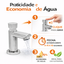 Ver imagem 2 de Torneira Lavatório Banheiro Mesa Bica Baixa Fechamento Automático Matic com Arejador Cromado Luxo