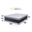 Ver imagem 3 de Conjunto Box Baú Preto Durban Cinza Espuma D28 Casal 138x188x64 - King House