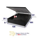 Ver imagem 7 de Conjunto Box Baú Preto Durban Cinza Espuma D28 Casal 138x188x64 - King House