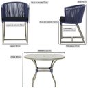 Ver imagem 2 de Mesa com 6 Cadeiras de Jantar Roma 120cm e Noronha em Alumínio Fendi Corda Náutica Estofado 12 Trama