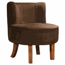 Ver imagem 1 de Cadeira Decorativa Oliva Via Encanto Veludo Marrom