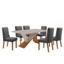 Ver imagem 2 de Mesa de Jantar Yasmin 180cm Tampo MDF Copo com 6 Cadeiras Carolina