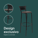 Ver imagem 4 de Kit 2 Cadeiras Alta 80cm para Balcão Ilha Bancada Área Gourmet Bar Piscina Banqueta Itagold