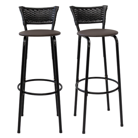 Kit 2 Cadeiras Alta 80cm para Balcão Ilha Bancada Área Gourmet Bar Piscina Banqueta Itagold