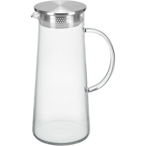 Jarra de Borossilicato 1,4L Transparente 24x9x9cm Água Suco Chá Bebidas Mesa