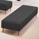 Ver imagem 2 de Puff Decorativo Sala de Estar Bali W01 Pés Palito 170x60cm Linho Cinza Escuro - Lyam Decor