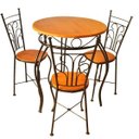 Ver imagem 3 de Conjunto Bistrô Artesanal Uai Artesanatos Fixo Rustico Ferro e Madeira Preto e Marrom