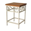 Ver imagem 1 de Banco Quadrado Rustico Uai Artesanatos Artesanal Branco e Marrom Ferro e Madeira