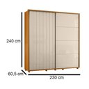 Ver imagem 4 de Guarda-roupa Casal Monet Ripado 2 Portas de Correr 4 Gavetas - 7 Decor Cinamomo e Off White
