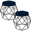 Ver imagem 1 de Kit 02 Puffs Aramado Preto Six L02 Suede Azul Marinho