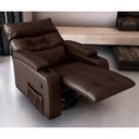 Ver imagem 3 de Poltrona do Papai Cris 84cm Reclinável Manual Courino Marrom - Sallar Home