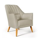 Ver imagem 2 de Kit 2 Poltronas Orion Bordada com Puff Izar Courino Bege Aradecor