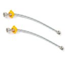 Ver imagem 1 de Engate Rabicho Par Mangueira Flexivel Conexao Femea Misturador Agua Quente Fria Pia Torneira Banheir