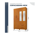 Ver imagem 2 de Guarda Roupa Copacabana New 4 Portas com Espelho Benetil Móveis - Cinamomo