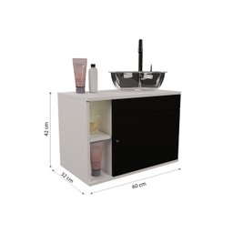 Gabinete para Banheiro de Madeira com Cuba 60cm Suspenso - 3
