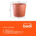Ver imagem 3 de Vaso Reto Badi Terracota 28 Terrano