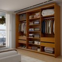 Ver imagem 4 de Guarda-Roupa Casal Mônaco 3 Portas 4 Gavetas com Espelho Freijó/Cinza - Panorama Móveis