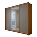 Ver imagem 1 de Guarda-Roupa Casal Mônaco 3 Portas 4 Gavetas com Espelho Freijó/Cinza - Panorama Móveis