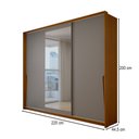 Ver imagem 2 de Guarda-Roupa Casal Mônaco 3 Portas 4 Gavetas com Espelho Freijó/Cinza - Panorama Móveis