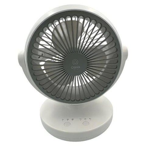 Ventilador de Mesa Portátil Bateria Recarregável 3 Vel Oasis