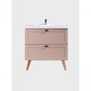Ver imagem 2 de Gabinete para Banheiro com Cuba 80cm Retro Mdf Rosa Milano - On Móveis