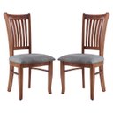 Ver imagem 1 de Kit 2 Cadeiras de Jantar Estofada 47 x 102 Cm Anthurium Madeira Imbuia Linho Cinza L55 - RMI