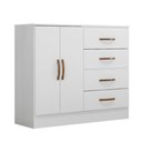 Ver imagem 1 de Cômoda 4 Gavetas 2 Portas Lite Branco Brilho 107cm Largura Sapateira Mdp
