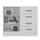 Ver imagem 4 de Cômoda 4 Gavetas 2 Portas Lite Branco Brilho 107cm Largura Sapateira Mdp