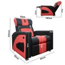 Ver imagem 3 de Poltrona Gamer Sparta com Encosto Reclinável e Carregador Usb:corino Preto/vermelho