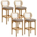 Ver imagem 1 de Kit 04 Banquetas Altas para Cozinha Bancada Sala Tela Betta Fixa L02 Bouclê Bege - Lyam