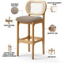 Ver mais imagens de Kit 04 Banquetas Altas para Cozinha Bancada Sala Tela Betta Fixa L02 Bouclê Bege - Lyam