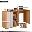 Ver imagem 3 de Mesa para Computador Amel Home 140cm Porta Ripada de Correr Mdp Freijo/offwhite G11 - Gran Belo