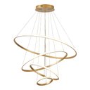 Ver imagem 1 de Pendente 4 Anéis Dourado Inverse 80cm Led 86w 3000k Bivolt Cabo de 3 Metros Paris Luz
