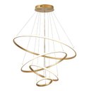 Ver imagem 1 de Pendente 4 Anéis Dourado Inverse 80cm Led 86w 3000k Bivolt Cabo de 3 Metros Paris Luz
