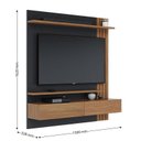 Ver imagem 4 de Painel para Tv Home Suspenso Juriti 1.5 com Mesa de Centro Jeri e Aparador Riviera Noce Milano Preto